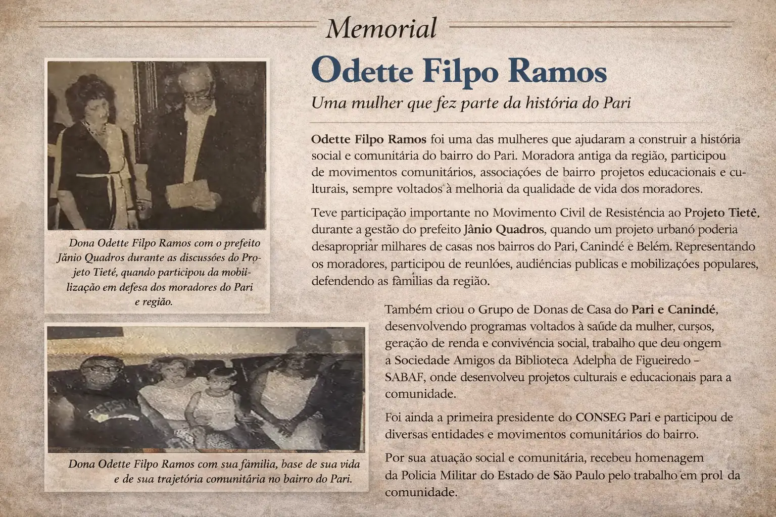 memorial Odette filpo ramos - gazeta do pari