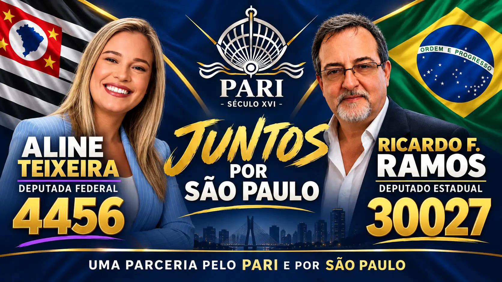 deputado estadual e federal Ricardo Ramos e Aline Teixeira